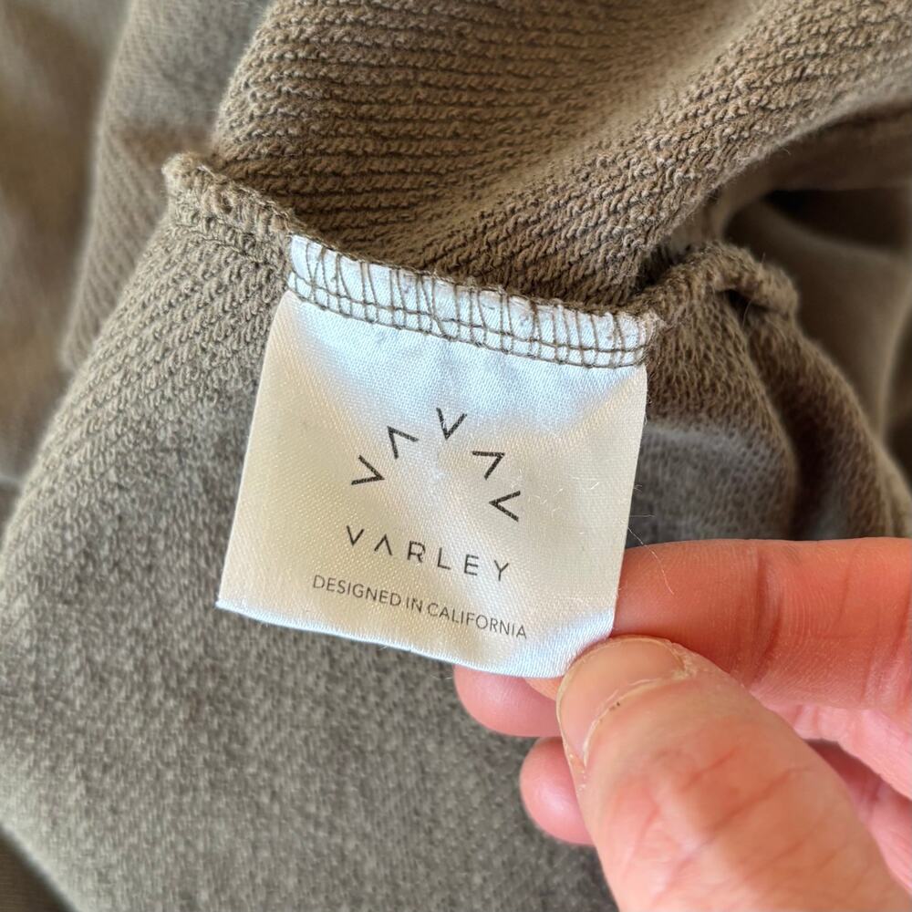 Varley Weymouth Crewneck Sweatshirt Tie Back Cut Out Olive Womens Size Medium - Picture 9 of 12